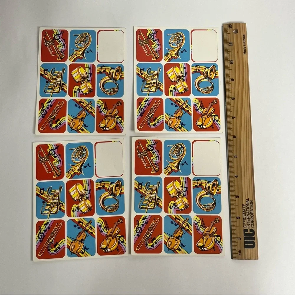 vintage musical instrument stickers 80s 90s‎ teacher